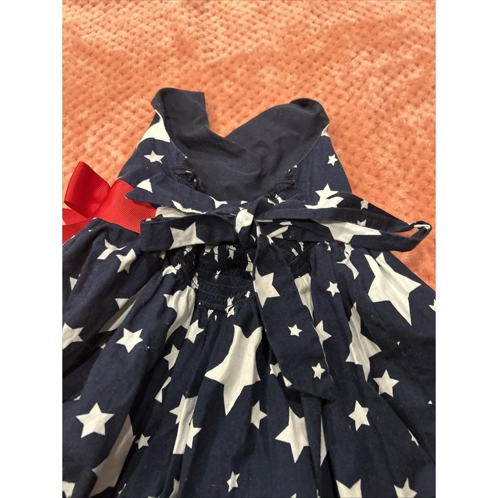Girls JESSICA ANN‎ red white blue sundress 6x patriotic dress stars bow July 4th